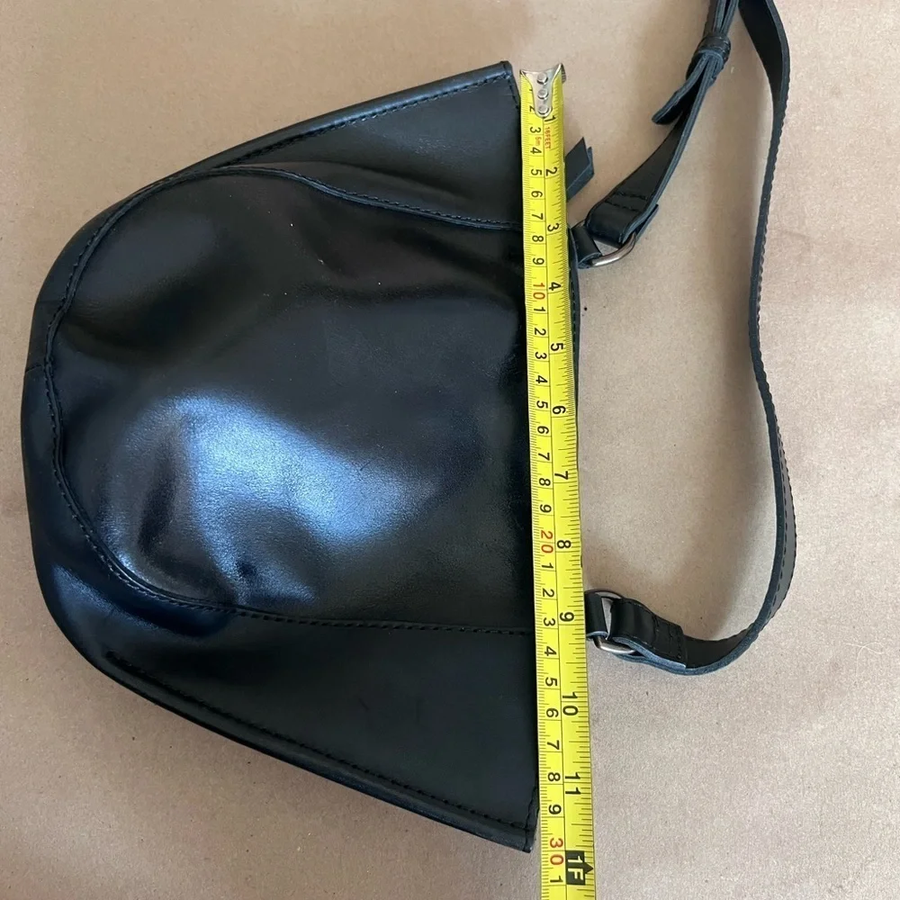 ABLE Cecilia Crossbody Bag Black Genuine Leather Adjustable Strap Retails $168